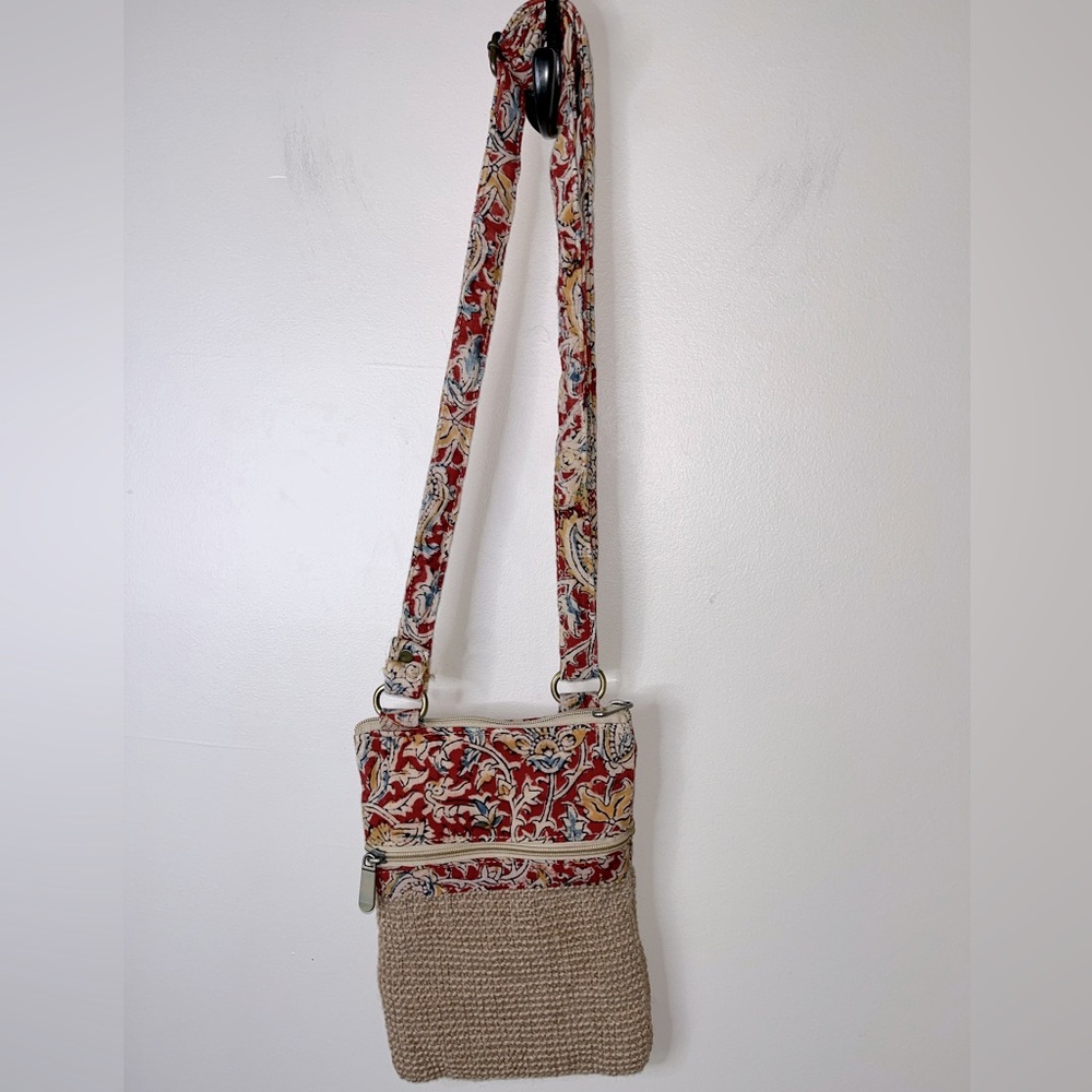 Jute Cottage Sling Handbag Dobby Jute Fabric Ethnic Block Kalamkari Design Bag - Picture 8 of 8